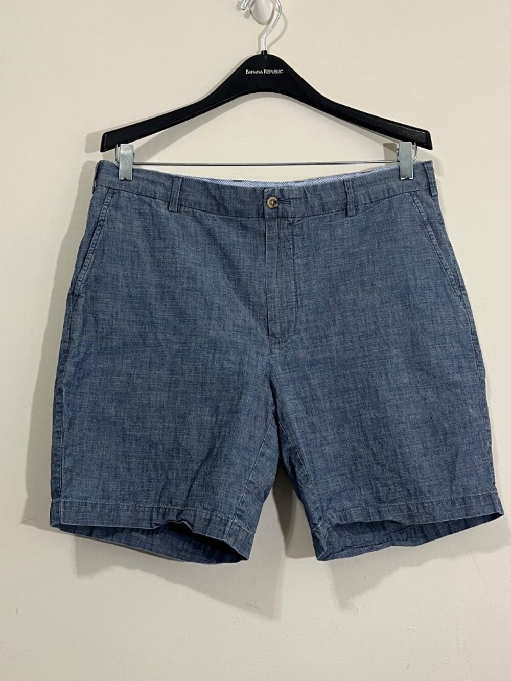 Peter Millar Shorts Seaside Chambray Blue Indigo Stretch Chino Preppy Size 32